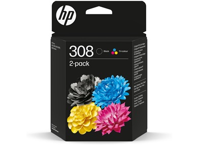 HP 308 Original Ink Cartridge Black/Tri-color Combo 6L6S6UE